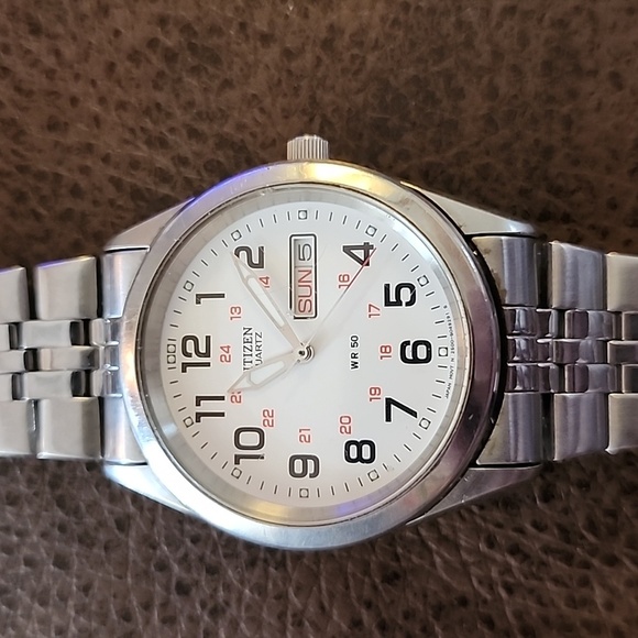 Citizen Mens Stainless Steel Watch. 24hr Day/date - Picture 1 of 3